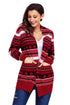 Sexy Red White Black Geometric Knit Christmas Cardigan